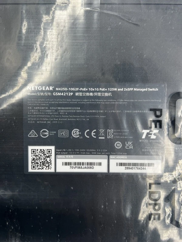 NETGEAR M4250-10G2F-POE+ GSM4212P-100NAS MANAGED SWITCH - Image 4 of 4
