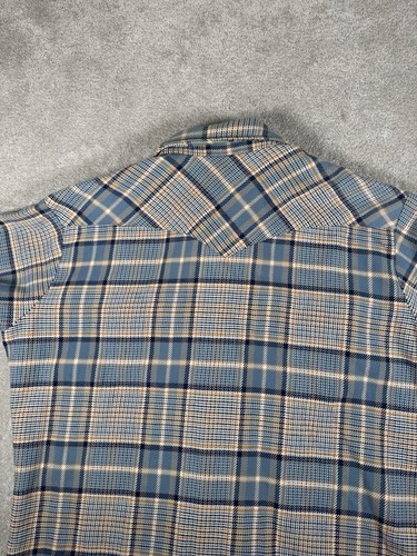 Sears Vintage Blanket Flannel Shirt Size XL Pearl Snap Double Pocket Work Camp - Picture 9 of 11