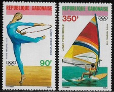 Gabon #C256-7 MNH Set - Olympics - Gymnast - Wind Surfer