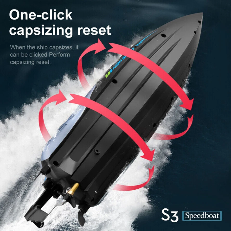 4DRC S3 45km/h RC Boot Ferngesteuertes Rennboot Speedboot Schiff KinderspielzeyL - Bild 3 von 4