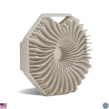 Sud Scrub Antimicrobial Silicone Body Scrubber, Exfoliating Shower Brush, Clay