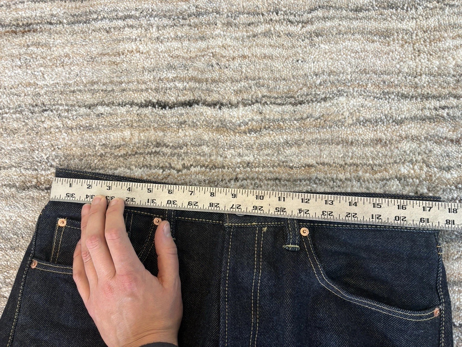 Iron Heart 21oz Selvedge Denim 1955 Vintage Tapered Jeans - Indigo IH-1955S- W36