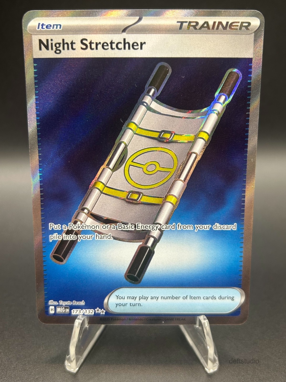 • Night Stretcher • 173/132 Ultra Rare ME01 Mega Evolution Holo Pokemon TCG NM