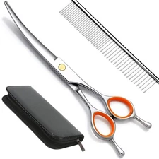 7.5 Dog Grooming Kit, Professional Scissors Set, Comb, Curved Shears, Trimming