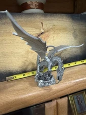 NEW RAWCLIFFE PEWTER DRAGON MOM w/ 3 BABIES 8 1-2”Vintage 1993 FEEDING TIME 468g