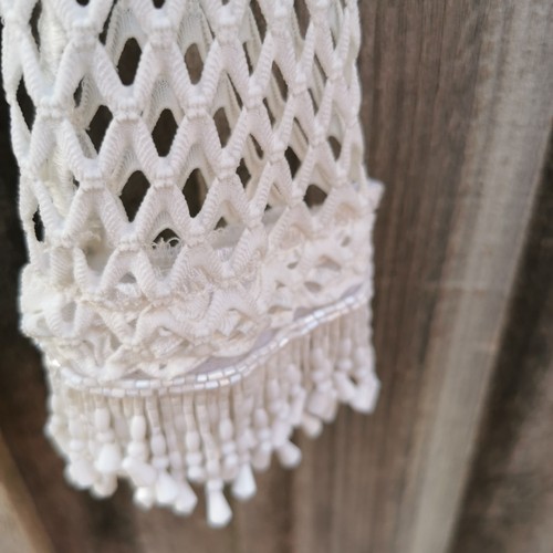 TRELISE COOPER S White Dreamcatcher Net Behind The Ears Top Turtle Neck Designer - Picture 3 of 7
