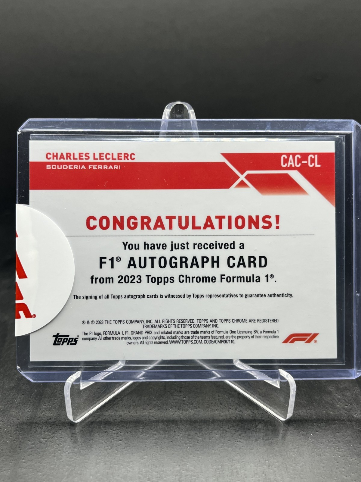 2023 Topps Chrome F1 Charles Leclerc Autograph Auto Gold Wave 17/50 #CAC-CL view 2
