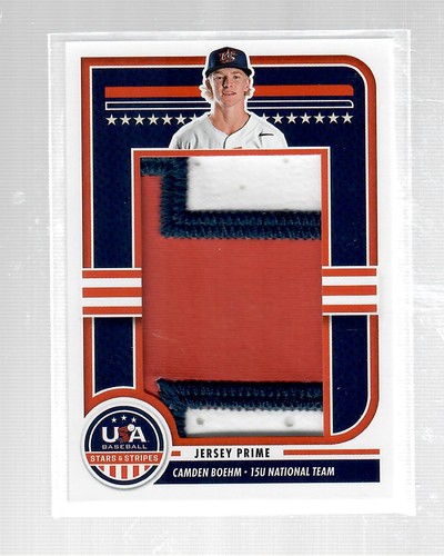 Camden Boehm 2025 Panini Stars & Stripes USA Jumbo Materials Jersey Prime 30/32