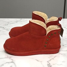 Bearpaw Women's Annabelle Suede Boot Water Stain Repellent Red Alert Size 9