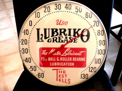 VINTAGE ''LUBRIKO GREASE'' ADVERTISING THERMOMETER~VN! RARE RARE!