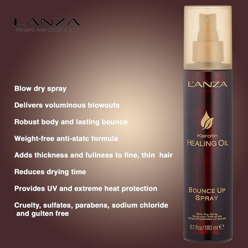 L'Anza Keratin Healing Oil Bounce Up Spray 180ml for voluminous blowouts - Picture 1 of 2