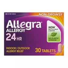 Allegra 180mg allergy /antihistamine - 30 Tablets*Exp:9/2026  *FREE SHIPPING*