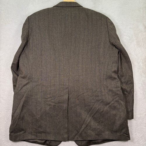 NEW Oak Hill Herringbone Blazer Mens 54L Lambswool Sport Coat Brown Casual EUC - Picture 8 of 12