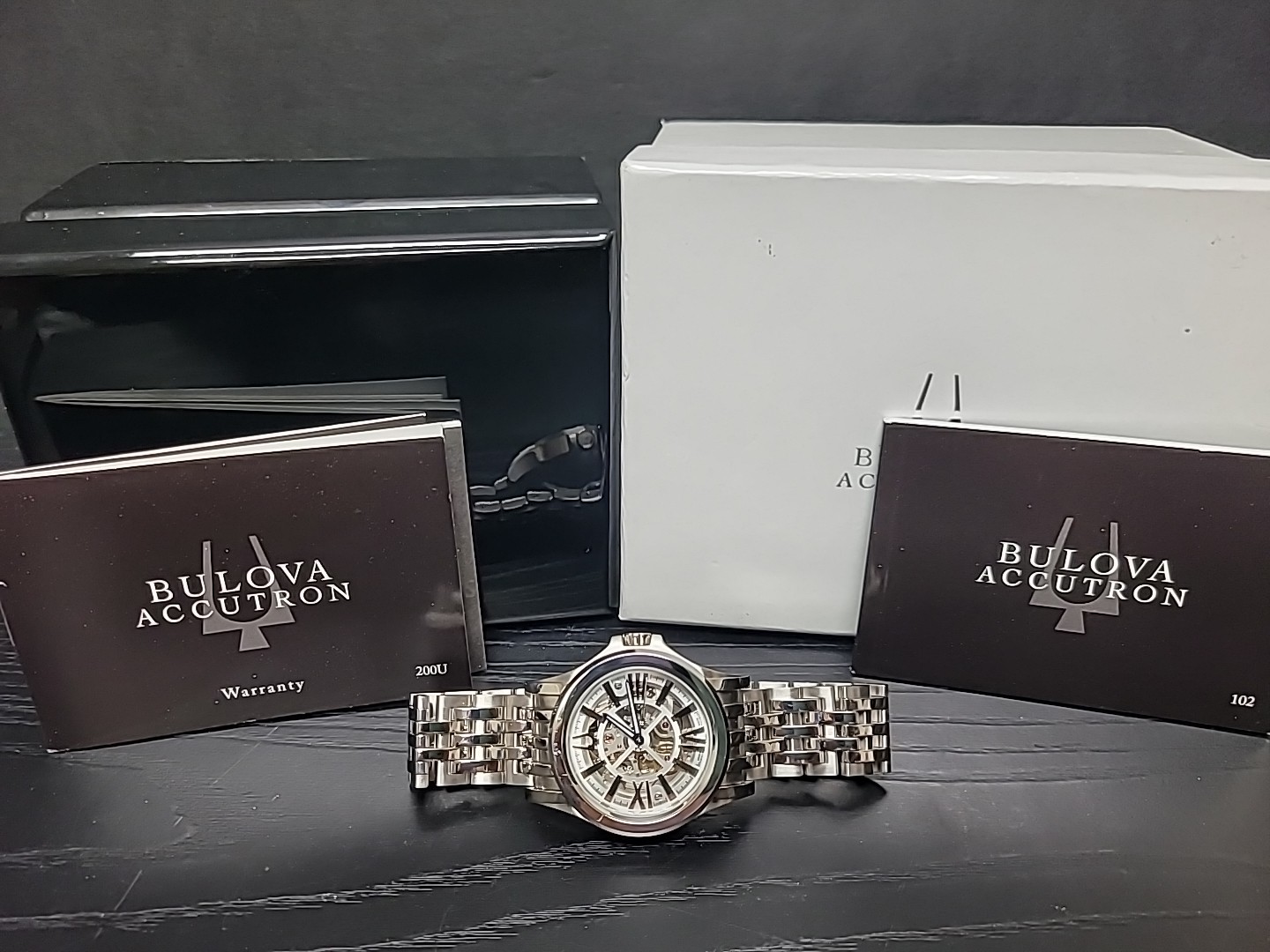 Men's Bulova Accutron 63A0001 Autiomatic 40MM Skeletal Stainless Watch w Box 107