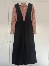 BNWOT Self-Portrait Black Botanical Crest Jacquard Jumpsuit Size 10