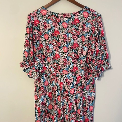 M&S X Ghost Floral V-Neck Mini Tea Dress Size US 14 - Picture 13 of 13