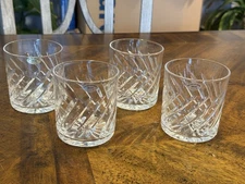 Vintage U.S.S.R. Clear 24% Lead Crystal Rocks Double Old Fashioned Glasses