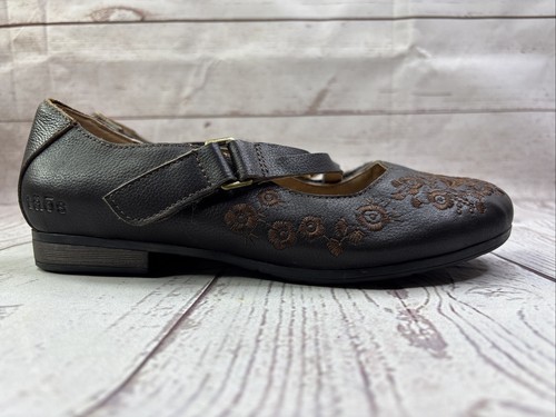 Taos Brown Wish Embroidered Leather Maryjane Ballet Flats Comfort Shoes US 6.5 - Picture 6 of 16