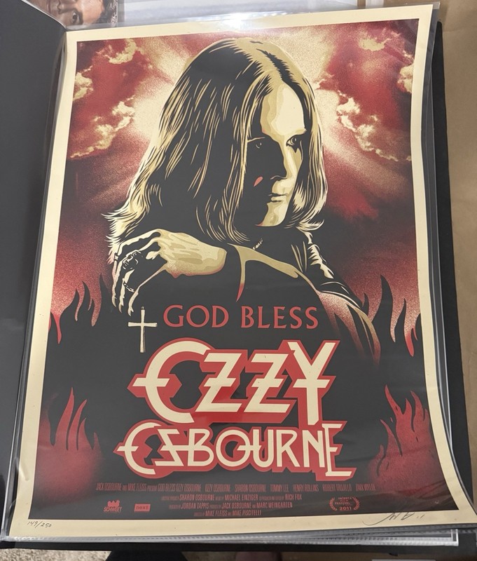 Shepard Fairey God Bless Ozzy Osbourne Screen Print Signed  Numbered Obey Giant 