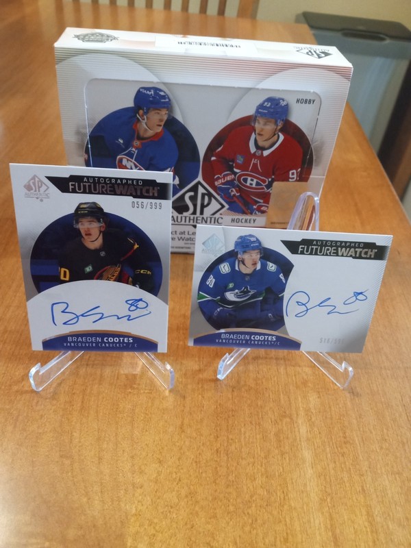 2-2025-26 Upper Deck SP Authentic Braeden Cootes RC Auto /999 Future Watch