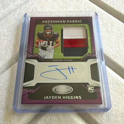 Panini 2025 Jayden Higgins Freshman Fabric Auto Patch RC 33/40 #FBC-JHS