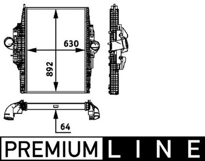 Ladeluftkühler PREMIUM LINE MAHLE CI 116 000P für MERCEDES AXOR