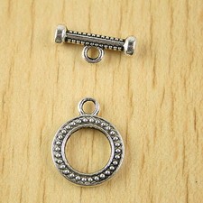 8sets Tibetan silver round toggle clasps h2871