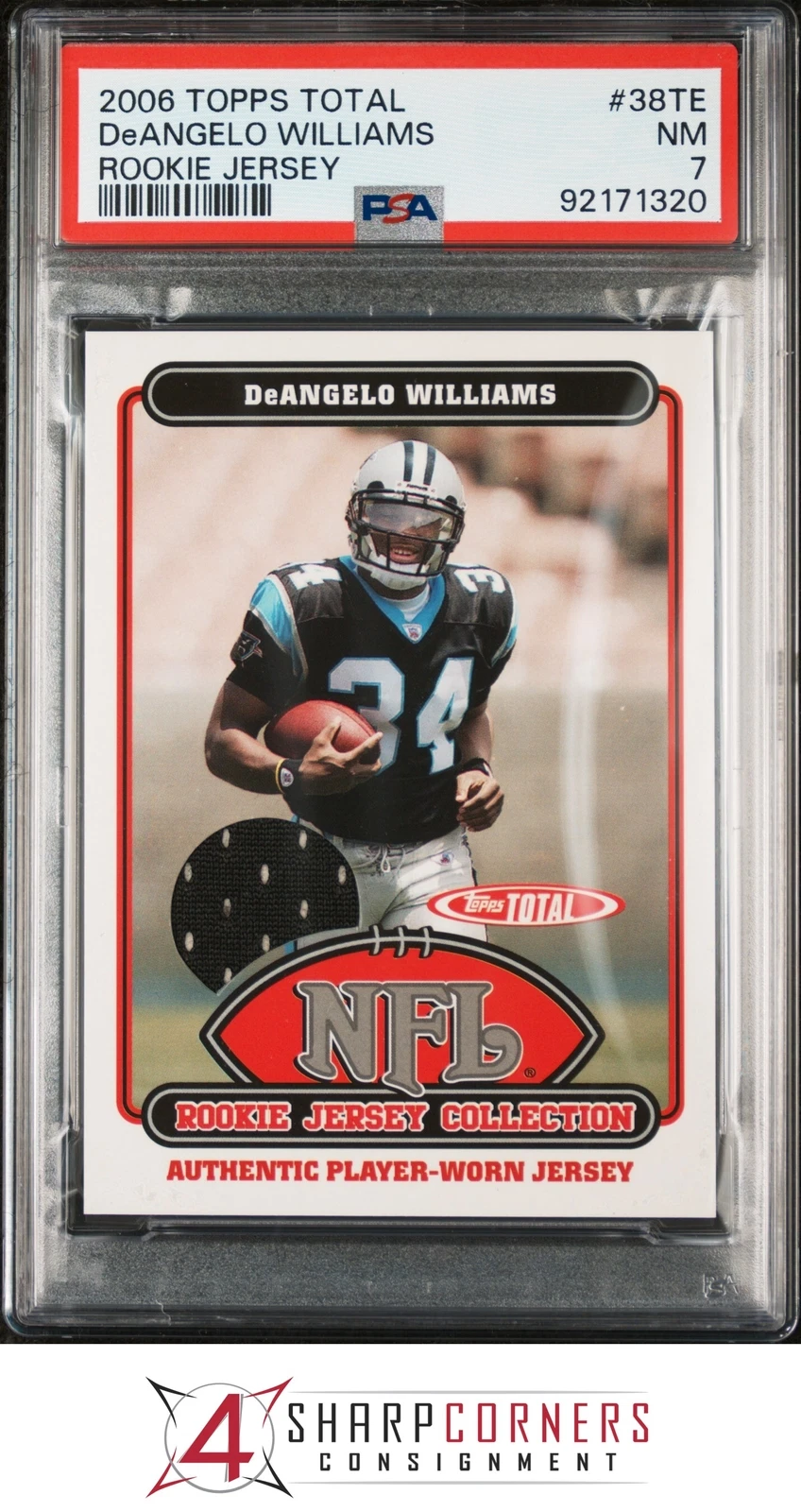 DeAngelo Williams Topps Total Rookie Jersey #38TE Rookie Jersey