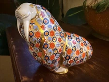 Royal Crown Derby WALRUS MINT Condition Paperweight / Figurine with Gold Stopper