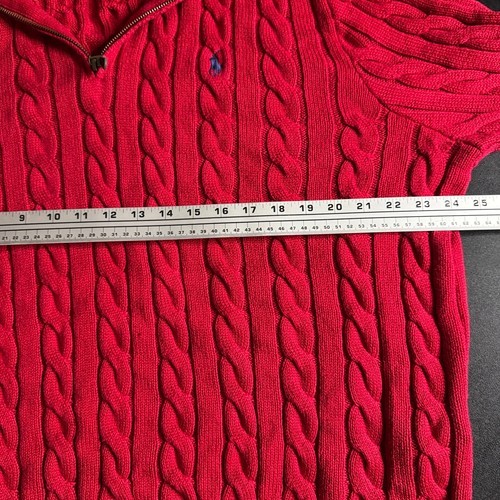 Polo Uomo 2XL Rosso Maglia Cavo Maglione Girocollo 1/4 Zip - Foto 4 di 5
