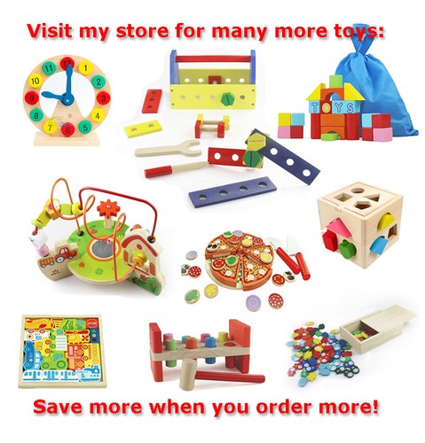 Montessori Classroom Natural Wood Toolbox Toy, Child Construction Set, 15 pieces - Picture 5 of 5