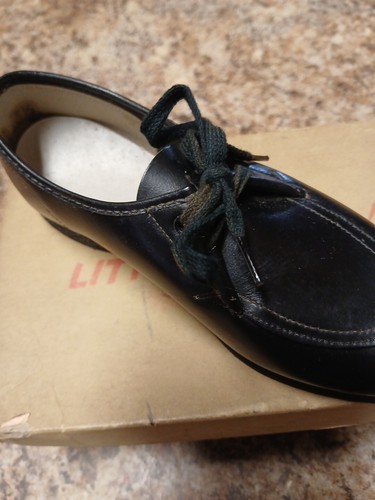 Vintage Boys Little Imp Black  Dress Shoes  Littlestown PA Leather Size Unknowm - Picture 11 of 13