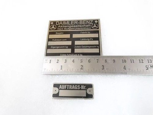 For Vintage Mercedes Cars Daimler Benz 1937 Model Data Plates Metal New #23D17 - Bild 5 von 8