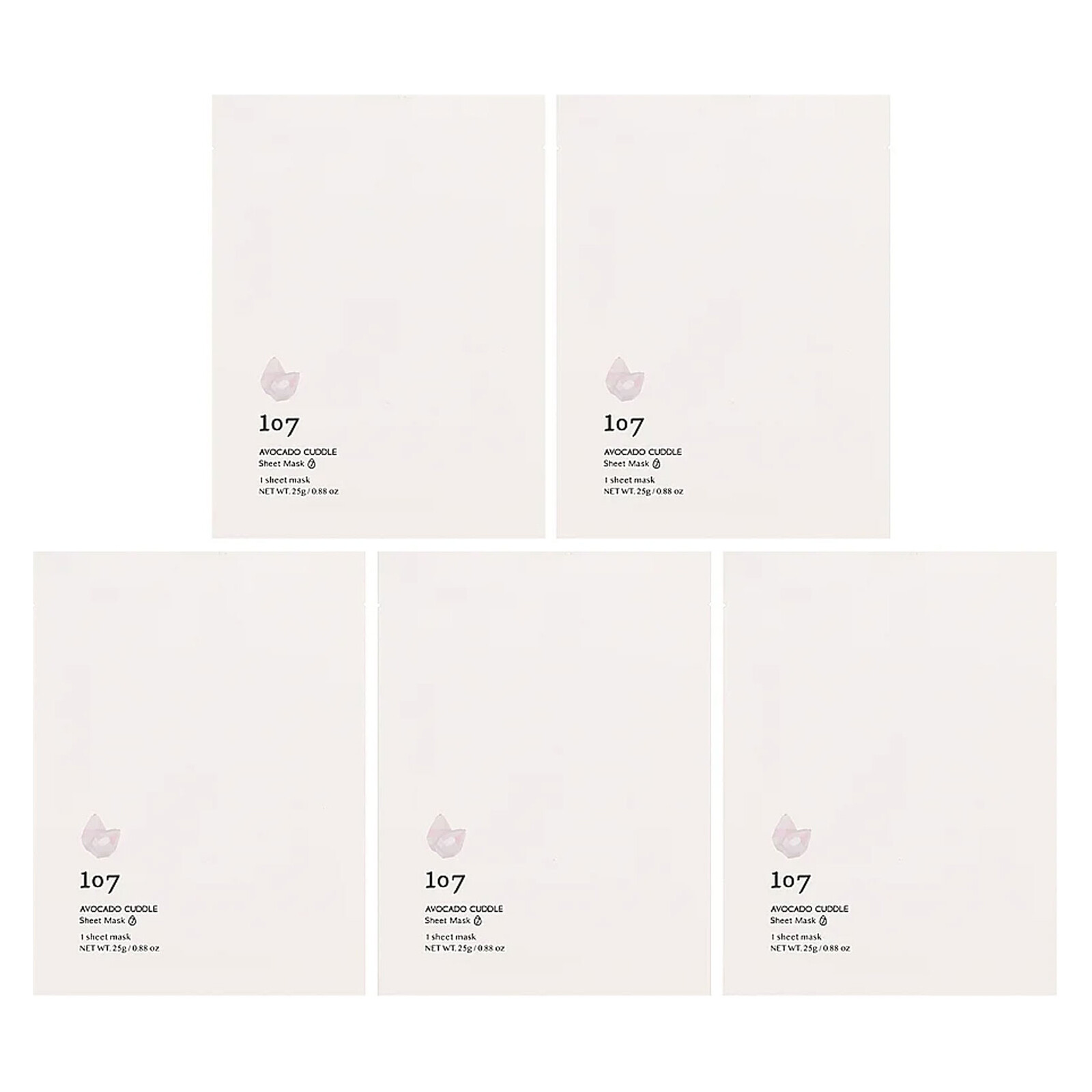 Avocado Cuddle, Тканевые маски для красоты, 5 шт., 0,88 унции (25 г) каждый