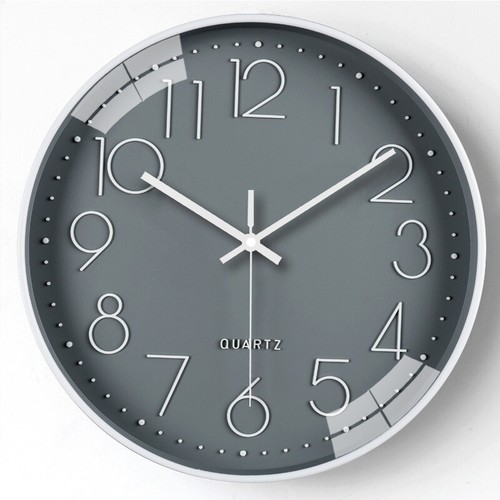Wall Clock Round Silent Home Kitchen Bedroom Office Indoor Quartz Modern Clock - Picture 7 of 16