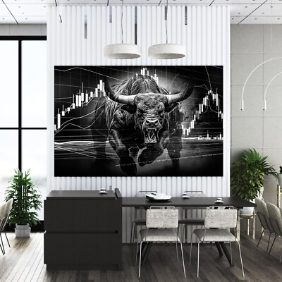 Wandbild Forex Crypto Bull Tier Wanddeko Leinwnad , Acrylglas ,Poster Kunst Deko
