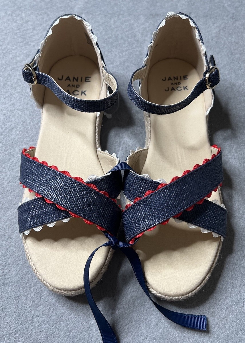 Sandales à Volants Vichy Janie And Jack - Rouge - Taille 9 Enfant - Neuf Avec Emballage