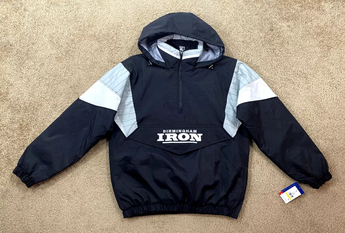 AAF Football League BINGHAMTON IRON Starter Hooded Half Zip Pullover Jacket M 2X