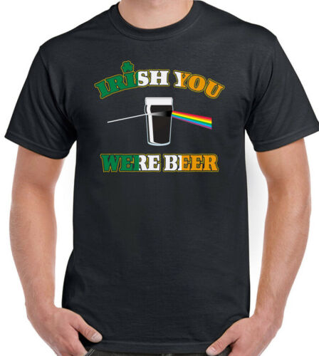 Irish You Were Beer Mens Funny St Patricks Day T-Shirt Ireland Paddys Pink Floyd - Zdjęcie 1 z 2