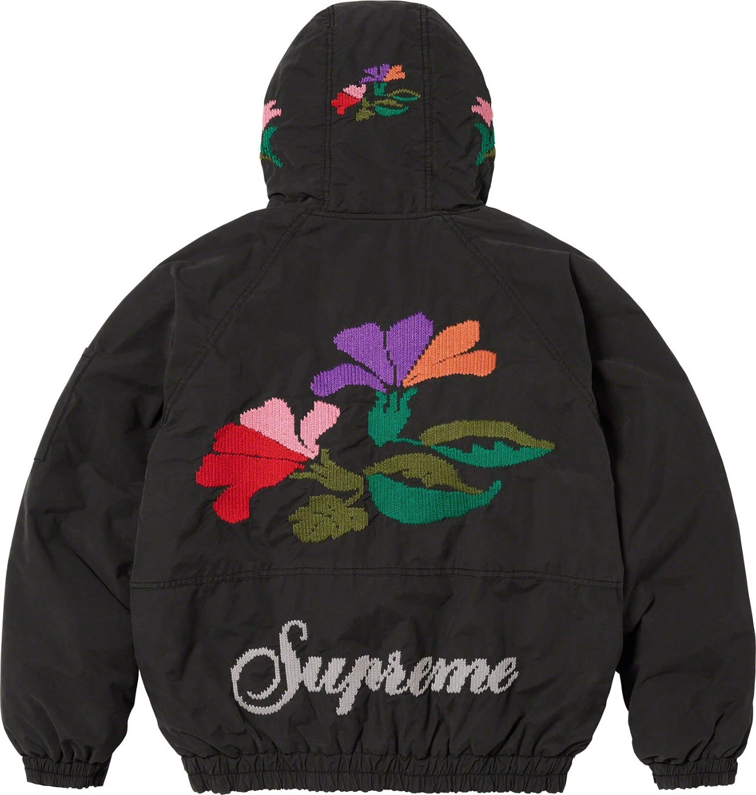 Veste à capuche Supreme Needlepoint noire (taille XL)