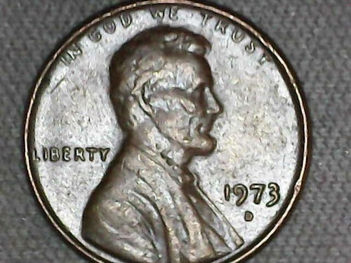 1973 D Lincoln Cent Ddr "Falling Column " Struck Through" - Picture 8 of 9