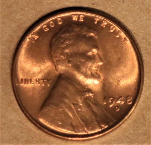 1948-D Lincoln Cent - BU Red - #38483 - Stock Photo - FREE SHIPPING