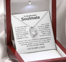 To My Soulmate/Wife Necklace Gift for Valentine Fiancée/Girlfriend Gifts for Her