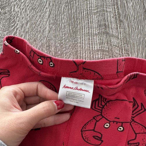 Hanna Andersson Novelty Crab Print Pajama Set 5 Organic Cotton Summer Breathable - Picture 6 of 7