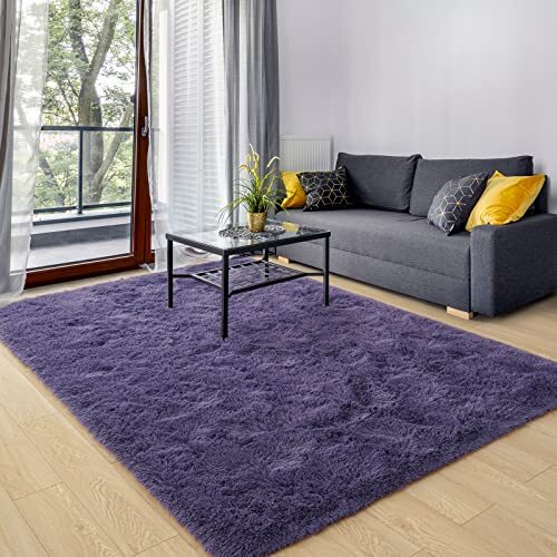 Ultra Soft Rugs for Bedroom Fluffy Shag Area Rugs for 9x12 Feet Grey