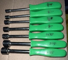 7 PIECE SET OF Unbranded Stubby Nut Driver Set 3/16”- 1/2” - GREEN - USA
