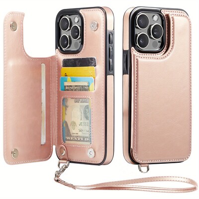 For iPhone 16 15 14 Plus 13 12 11 Pro Max Ring Holder Leather Wallet Case Cover For iPhone 16 15 14 Plus 13 12 11 Pro Max Ring Holder Leather Wallet Case Cover