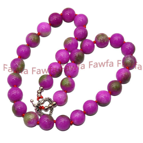 Natural Red Green Multicolor Jade 8/10/12/14mm Round Gems Beaded Necklace 18-58" - Picture 1 of 9