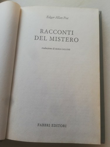 POE E. A. RACCONTI DEL MISTERO Fabbri 1994 - Foto 2 di 2