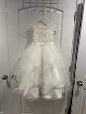      Princess Daliana   Bridal Flower Girl Baptism White Dress Size 6 - USED